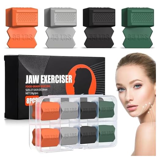 Binnan 8 Piezas Silicona Ejercitador de Mandíbula, Entrenador de Masetero, Entrenador de Línea de Mandíbula, Pelota de Fuerza de Mordida de Músculos Faciales
