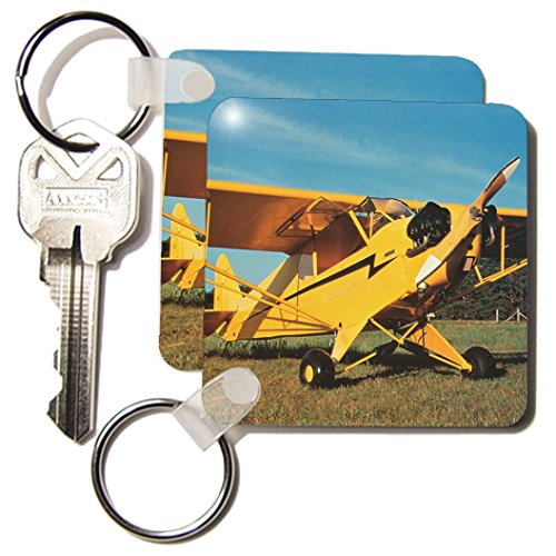 Porte-clés avion Jaune Cub 5,7x11,4 cm 3drose KC 33350 1 double