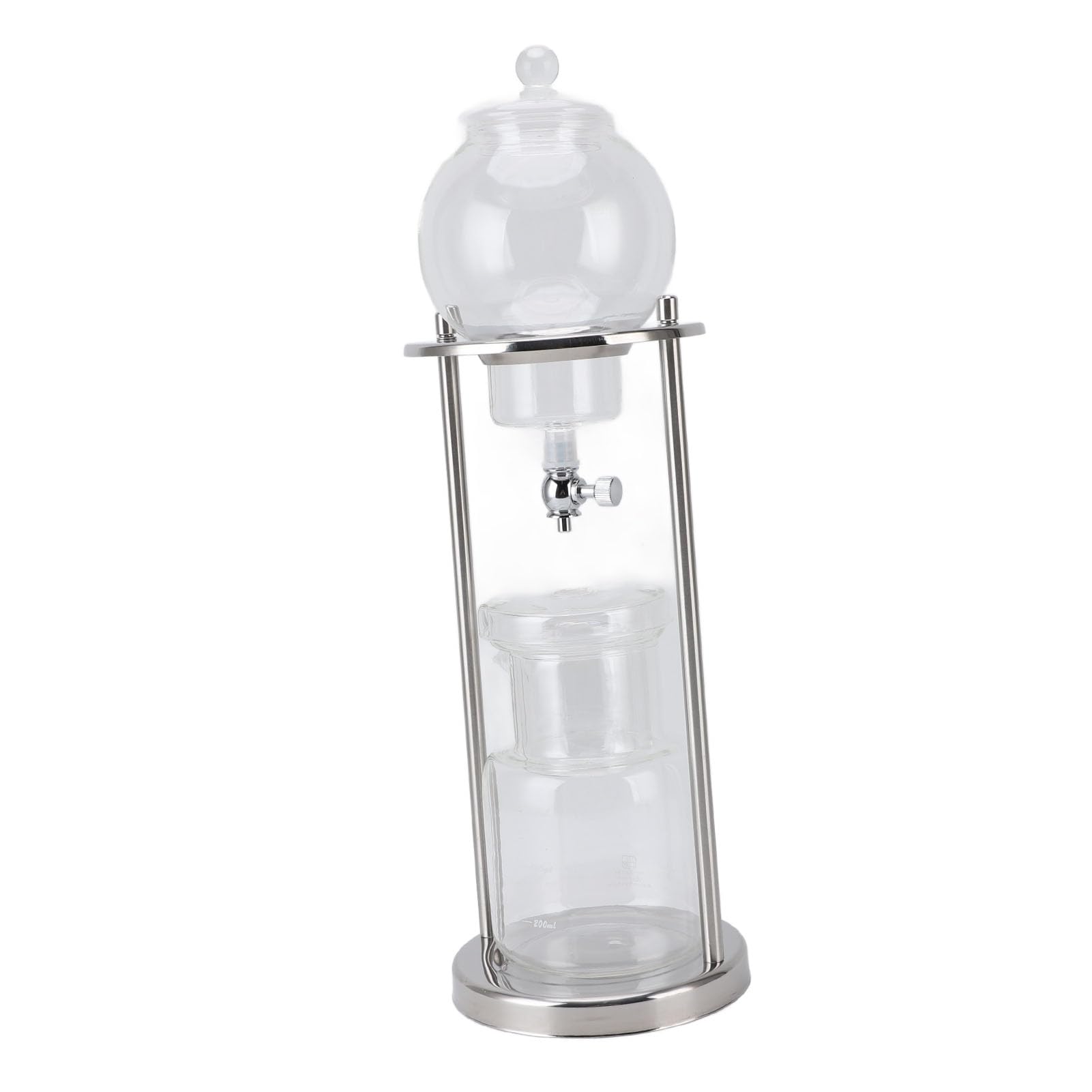 Macchina per caffè Americano, Macchina per caffè Freddo Portatile da 600 Ml, Torre per Freddo in Vetro con Imbuto Filtrante in Acciaio Inossidabile per Ufficio Domestico