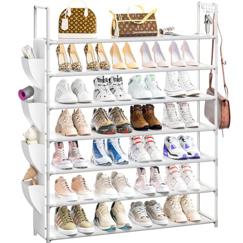 Image of OYREL Shoe Rack 7 Tier Shoe Organizer Shoe Storage 28-35Pairs Shoe Rack for Closet Shoe Rack Organizer Entryway Shoe Holder Space Saving Shoe Shelf Shoe Stand Large Tall Shoe Tower Garage