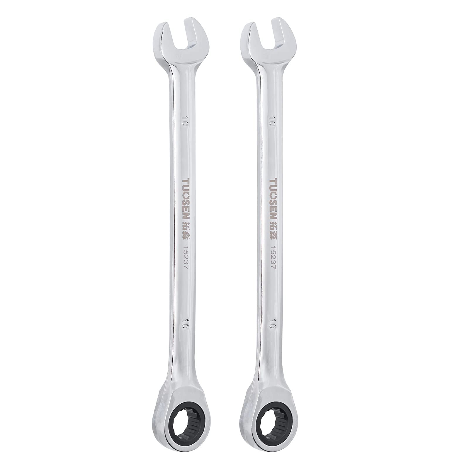 2-Pack 10mm Ratcheting Combination Wrench - 72-Tooth, 5° Swing For Tight Spaces (Metric)