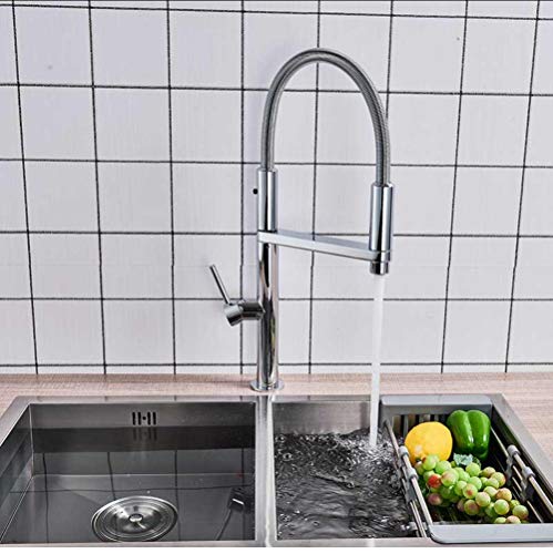 Wasserhähne Chrom Küchenarmatur Warm Kaltwasserhahn Pull-Down Spültischarmatur Standmixer Spültischarmatur Mit Pull-Down-Sprüher