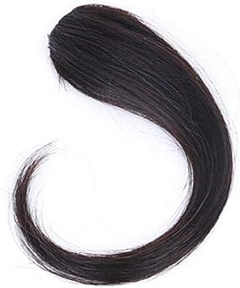 Wave Side Bangs Clip in Bangs Real Human Hair Bang Natural Clip on Side Bang Wave Fringe Hair Extension (Natural Black)