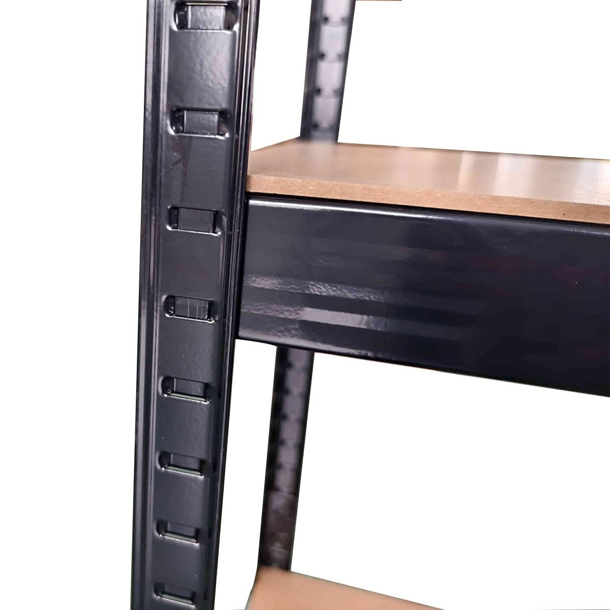 INTEC – Estante de almacenamiento metálico de 4 niveles XXL (160 x 60 x 180 cm) – 1600 kg (400 kg/nivel) – Estructura de acero galvanizado y MDF con certificación TÜV – Estantes ajustables sin