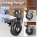 Side Mount Plate Caster Wheels - Thickened L-Shaped Mounting ，Heavy Duty 1200 LBS，Set of 4 with Brake，360° Swivel，Locking，Castor Wheels for Furniture，Carts，Cabinet，Table(Black, 3 inchs)
