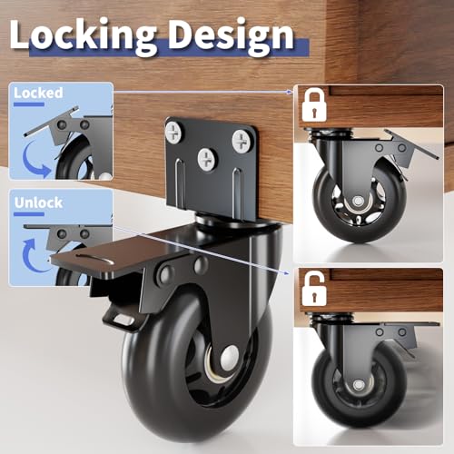 Image of Apllamo 4 in Side Mount Plate Caster Wheels Heavy Duty 1200 LBS