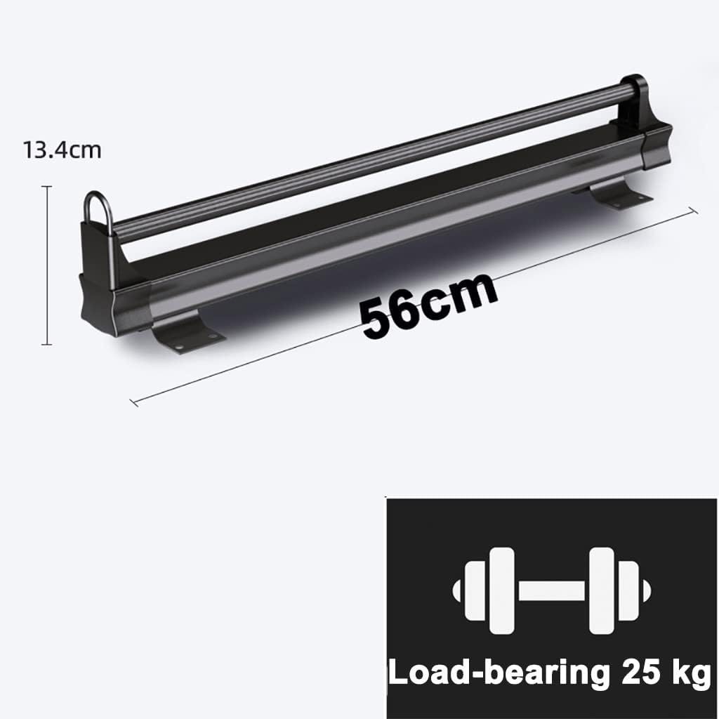 Adjustable Telescopic Closet Rod with Metal Base, Space-Saving Pull-Out Coat Rack for Laundry Room, Black Clothes Hanging Rod (26-61cm/22inch)