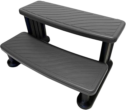 Puri Tech Universal Spa & Hot Tub Outdoor Steps No Slip Grip Support - Light Grey