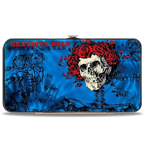 Buckle-Down unisex adults Buckle-down Hinge - Grateful Dead/Skull & Roses Blues/Black/Red Wallet, Multicolor, 7 x 4 US