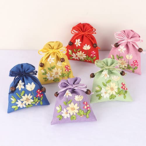 4 bolsas sachet de lino 10.5x14 cm color rojo miniatura 2