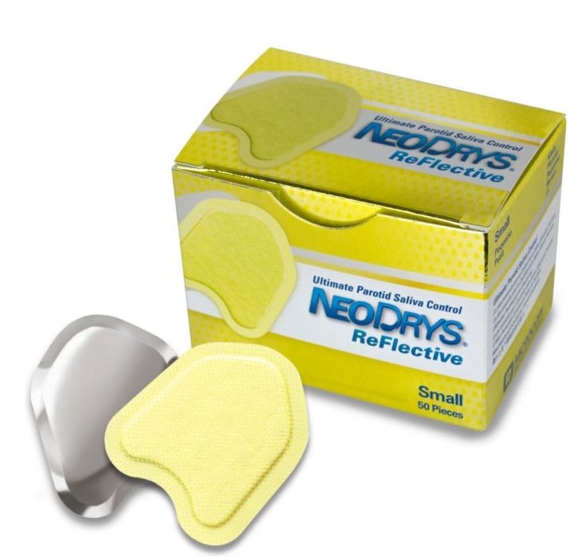 AmeriCan Goods 50/pk Dental Absorbent Pads Small Yellow Saliva Absorbents N-Drys Reflective Pedo Moisture Control