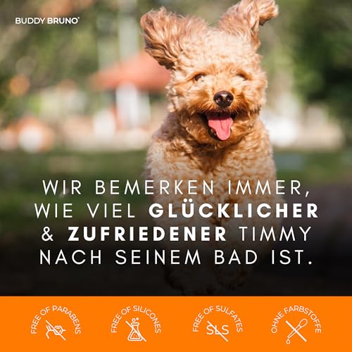 Testnote: Sehr gut - Hundeshampoo sensitiv mit Sanddorn - Fellpflege gegen Juckreiz & Geruch - 100% vegan & natürlich - für glänzendes Fell & Vitale Haut - 250ml