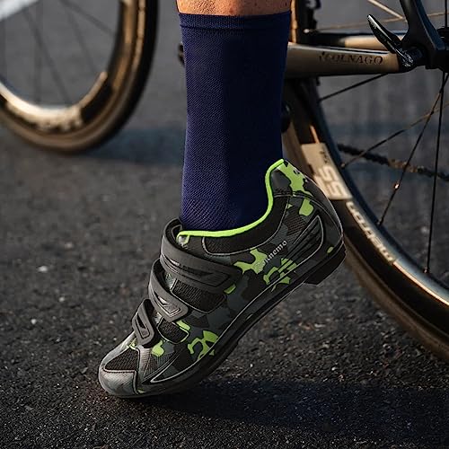 Image of Men's Cycling Shoes - 2 & 3 Bolt Look Delta Cleat Spin Bike Shoes - Compatible with SPD Clips - Perfect for Indoor & Outdoor Road Cycling