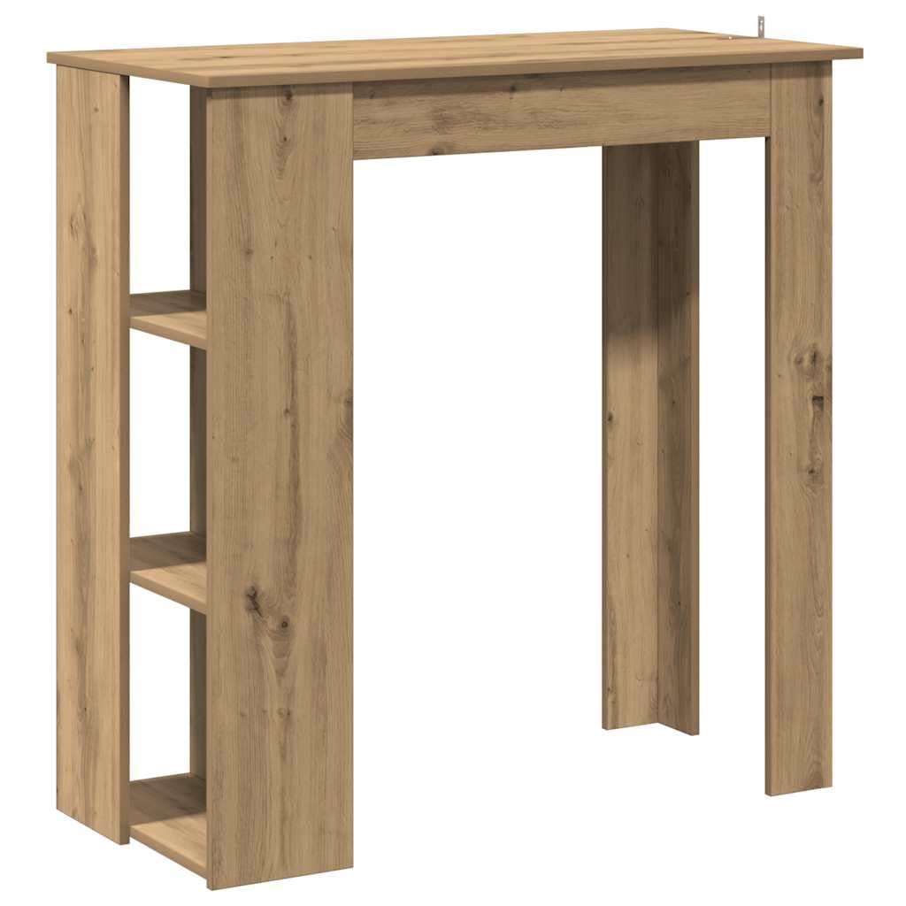 Fengshui Stół barowy z regałem dąb Artisan 102 x 50 x 103,5 cm materiał drewnopochodny