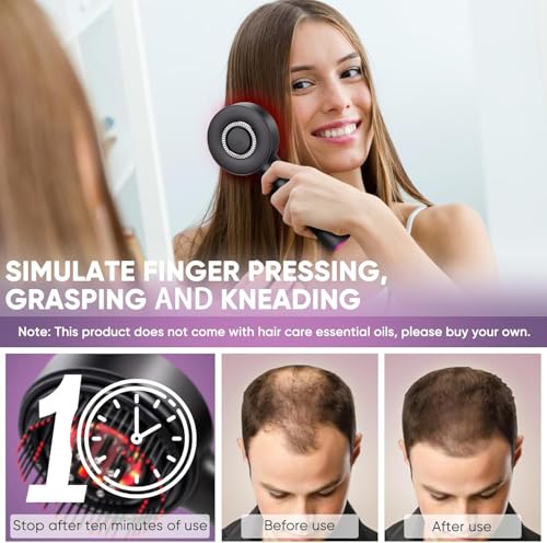 Image of Arvox Oil Applicator Comb|Red Led Light Therapy |Boost Hair Growth| Reduce Dandruff | Relieve Stress |High Vibration Corded Electric Scalp /Head Massager | 6 ML Oil Tank | 3 Hr Run-Time| Type-C