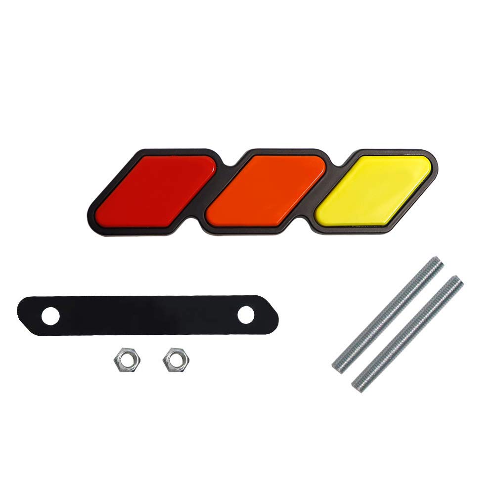 Gosccess Tri-Color Yellow/Orange/Red Front Grille Emblem Compatible with Toyota Tacoma 4 Runner Tundra Sequoia Rav4 Highlander, Grill Badge