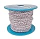 Green Home Seil auf Rolle - 3 mm x 100 m weiß/blau/rot Polypropylenseil PP, Festmacherleine, Allzweckseil, Strick, Leine, Flechtleine - Bruchlast: 80 kg - 100 m - Rolle