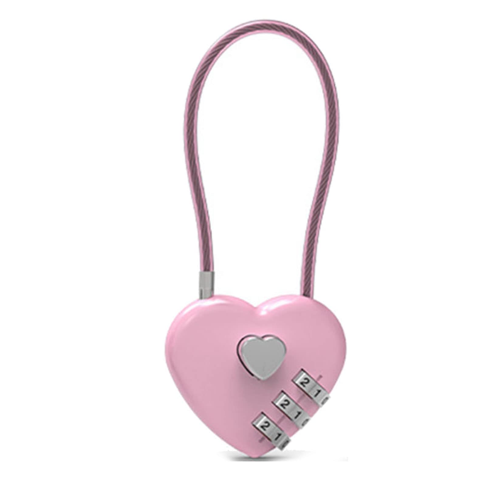 Wish Lock for Lover, Wedding Small Cord Combination Padlock, Travel Bag, Suitcase, Long Wire Rope, Travel Padlock, Luggage