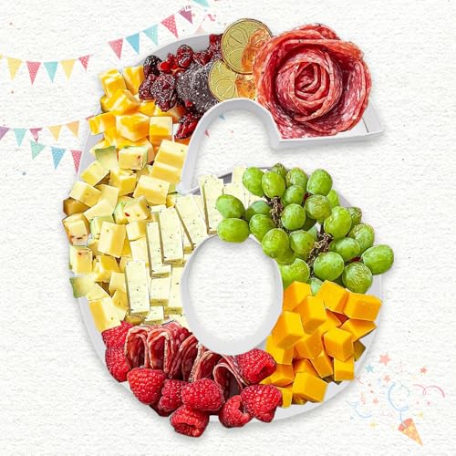 ZIJRXQ Charcuterie Cardboard Number Fillable Shaped Treat Decorative Box Anniversary Birthday Table Centerpiece (6&9 Style, 9inch)