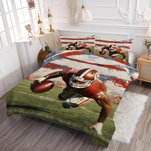 FamHarbor Cartoon Sports B429 - Juego de edredón reversible de 7,5 tog, suave y cómodo para todas las estaciones (135 x 200 cm) con 2 fundas de almohada