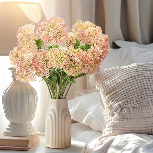 Image of 4 Pcs Artificial Flowers for Decoration, 23 Inch Faux Berry Stems Faux Skimmia Spray with Leaves Fake Flowers for Vase Home Table Floral Arrangement Wedding Decor(Pink,Classic)
