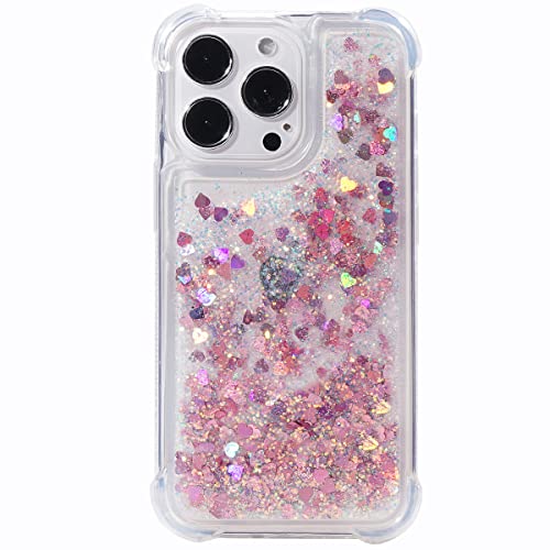 Flocute Glitter Case Compatible With Iphone 14 Pro Max Glitter Case Clear Soft Tpu Rubber Bumper Bling Girly Women Cute Liquid Holiday Case For Iphone 14 Pro Max 6.7'' (Rose Gold) #TOP3