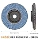 NuoDunco 10 Stück 76mm Fächerscheiben, Feine Oberfläche Fächerscheibe 60 Korn Winkelschleifer Chleifmopteller Schleifscheiben Flap Disk für Metall Holz Stahl