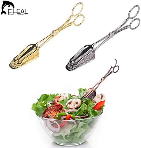 1pc Retro Bread Clip Tongs Metal Bread Tongs BBQ Clip Grip For Cake Salad Baking Tools Kitchen Utensil
