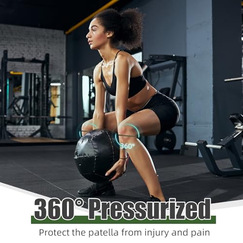 Image of Foilswirl Silicone Patella Knee Band for Basketball Patella Tendon Support Knee Pain Running Tendon Brace Support Strap(2,Army Green,M)