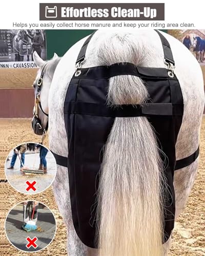 ZIMGOD Oxford Cloth Horse Manure Bag with Waterproof Lining, Outdoor Street Horse Poop Organizer for City Scenic Area, Easy Cleaning Pony Manure Bag(Medium)