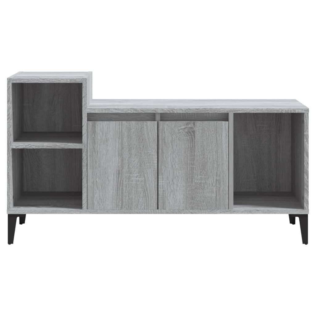 Fengshui Mobile TV grigio Sonoma, 100 x 35 x 55 cm, in legno | Con ante e scomparti, spazio per lettore DVD e console, supporto da parete incluso