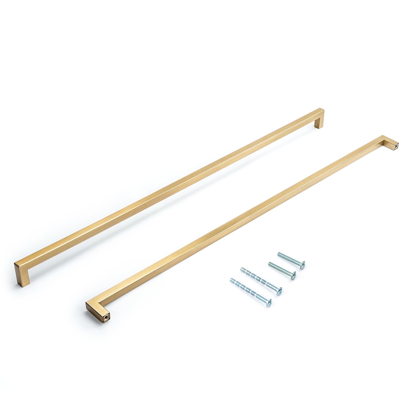 Aibeli Champagne Bronze Cabinet Pulls 24 Inch Hole Centers(608mm),Extra Long Drawer Pulls Square Appliance Pulls 10 Pack,Stainless Steel Furniture