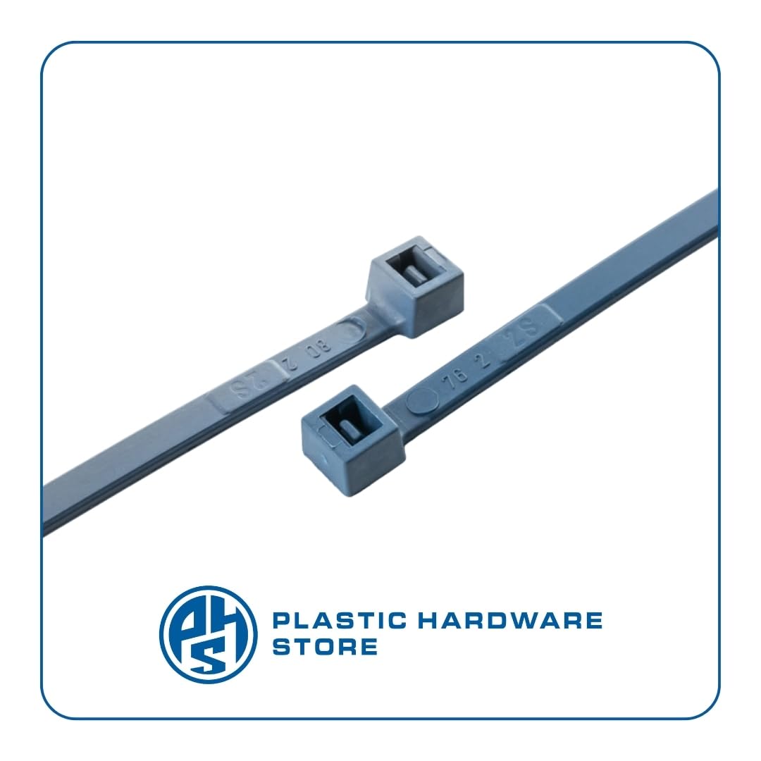 Bridas de plástico detectables, bridas sujetacables para cableado de cables y fijaciones, detectables a rayos Xr – 200 x 4,8 – Azul – 25 unidades Plastic Hardware Store