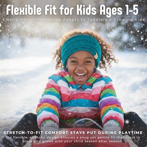 Image of Funky Junque EK32-21HWKIDS-46 Kids Headwrap Headband Ear Warmer - Teal