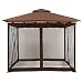 Sunjoy S-GZ001-E-MN 10' x 10' Mosquito Netting Panels for Gazebo Canopy,Brown