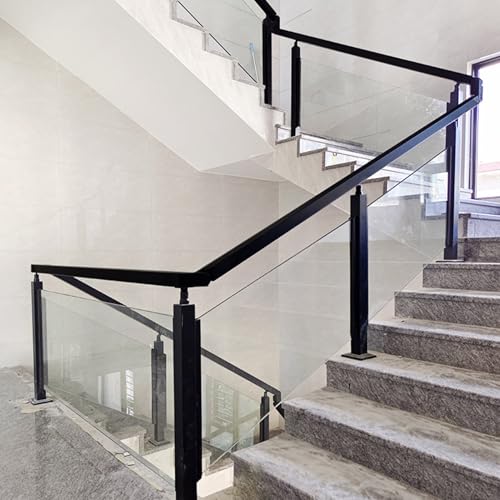 304 Stainless Steel Railing Post for Glass Panels - Deck & Stair Railing System, End Post, 37.4in (95cm) - Durable Glass Fence Solution for Outdoor Spaces