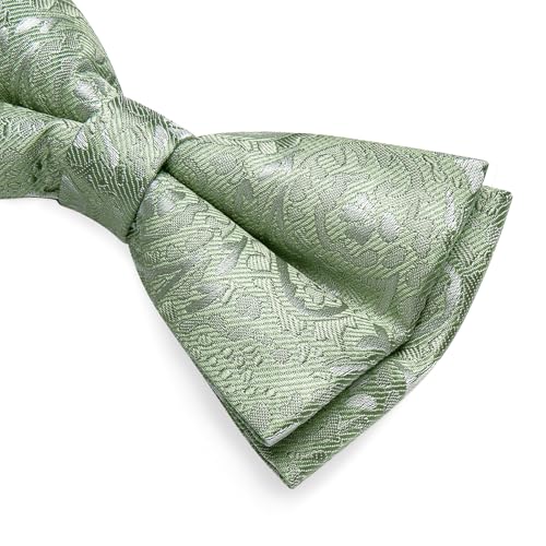 Image of DiBanGu Pre-Tied Bow Ties for Men Silk Adjustable Tuxedo Bowties Pocket Square Cufflinks Set with Lapel Pin Jacquard Woven