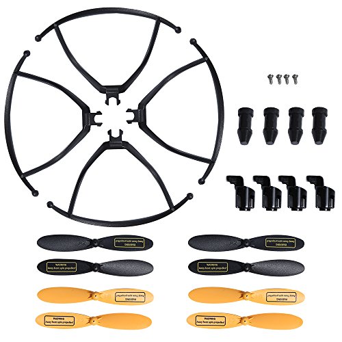 Holy Stone HS150 RC Racing Drone Quadcopter Spare Parts Crash Pack (8 Spare Blades + 4 Propeller Guards + 4 Landing Pads + 4 Motor Guards + 4 Screws for Drone)