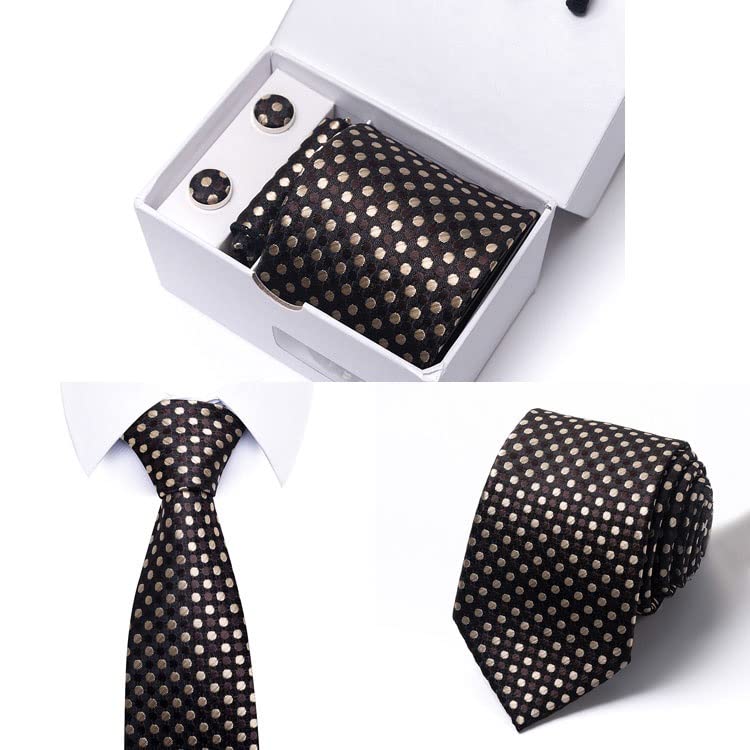 Corbata de seda con set geométrico para hombre miniatura 3