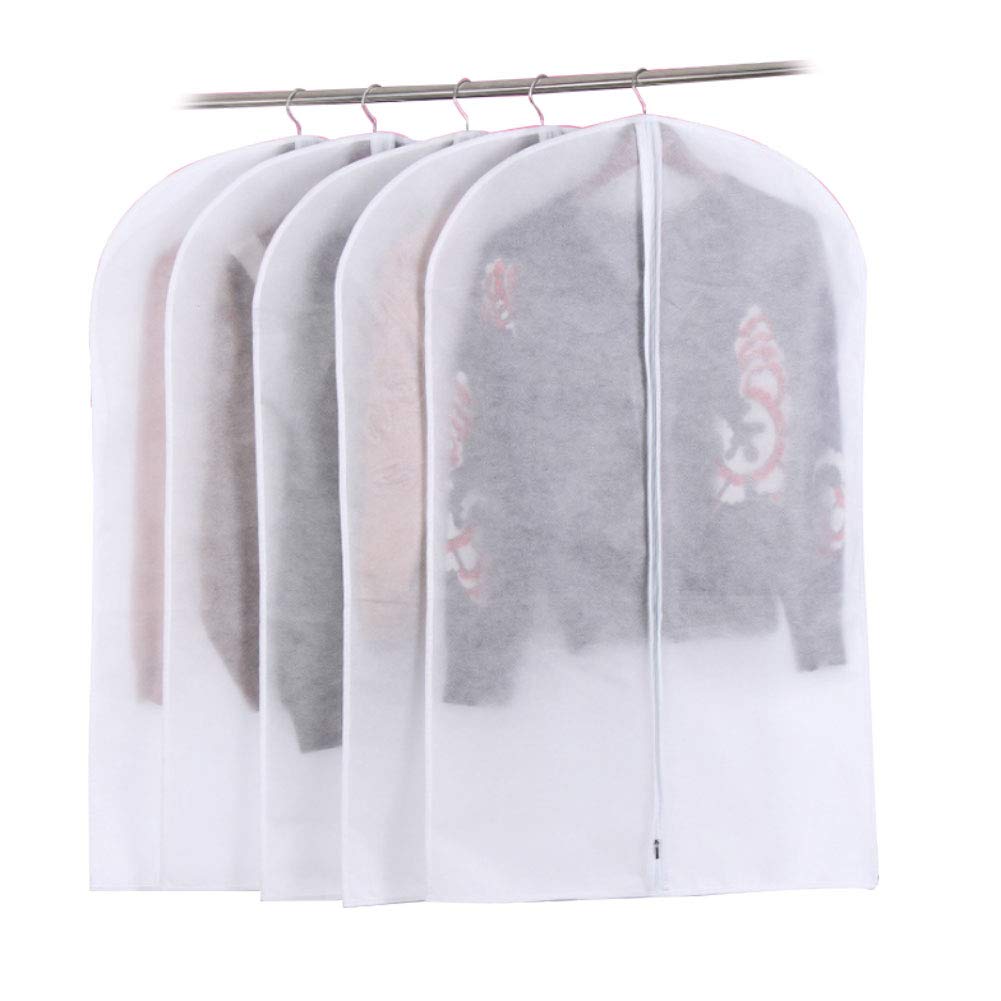 NANANA PEVA Copriabiti Antipolvere Trasparenti Cover Lavabili Impermeabili con Full Zip e Top Hole per Lo Stoccaggio Suit Cappotti Giacche Abiti,Zipper,60 * 120cm