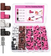 Haozher Nail Drill Bits, 135 Pcs Sanding Bands for Nail Drill, Nail Drill Tips for Drill Bits Nai...