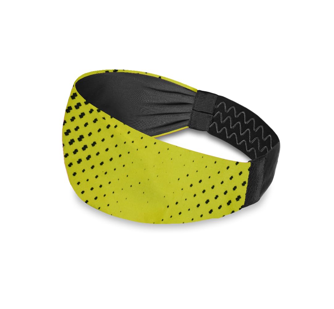 ReDesign Apparels Best Lightweight Headband Workout Sweatbands for Men & Women (One Size, 1pc) Running, Yoga, Cycling, Tennis, Cricket, Badminton | Sports Unisex Hair Band (Yellow Pattern)-picture-16
