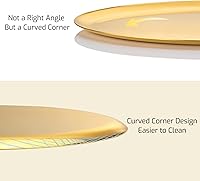 Vista 7 de Bandeja grande de acero inoxidable dorado en forma de oliva de 2 piezas – Champán, bandeja de cóctel y bar con acabado pulido al vacío, resistente a