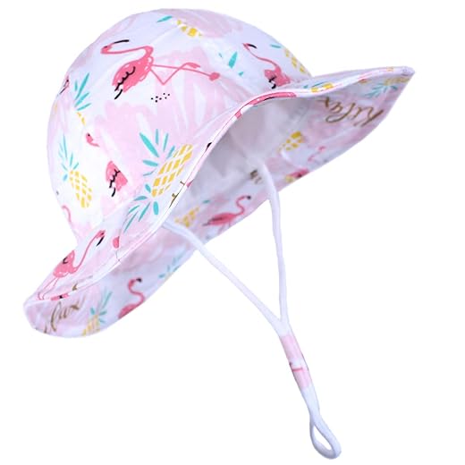 Durio UPF 50+ Cute Baby, Summer Beach Baby Girl Hats Sun Protection Infant Sun Hat A Pink Flamingo 6-12 Months