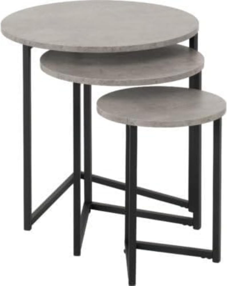 Julian Bowen Staten Nest Of 3 Tables, Concrete Effect : Amazon.co.uk ...