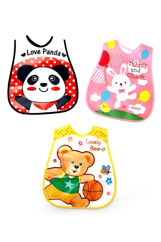 DTR Creation Waterproof Baby Bibs for Boys & Girls – Set of 6 Cute Printed Feeding Bibs with Food Catcher Pocket-picture-15