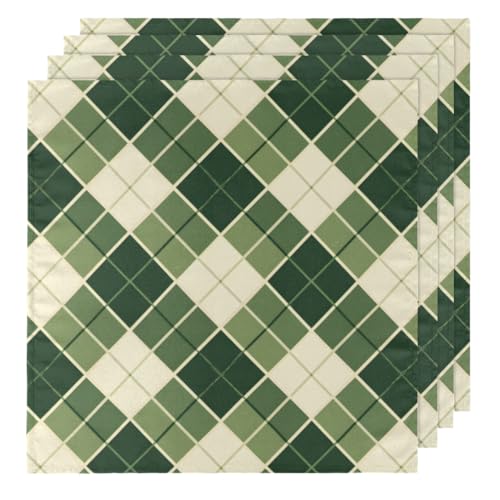 Servilletas de Tela con Diseño en Malla Verde Set de 6 miniatura 1