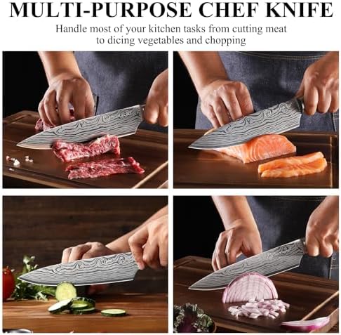 Sunnecko 8 Inch Chef Knife - Ultra Sharp Vegetable Kitchen Knife — view 6