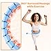 RJOP 65 Inch Infinity Adjustable Hoops Weighted Hula Circle with 32 Links, Plus Size Weighted Hula Fitness Hoop for Weight Loss, Women and Beginners, Non-Drop, Blue
