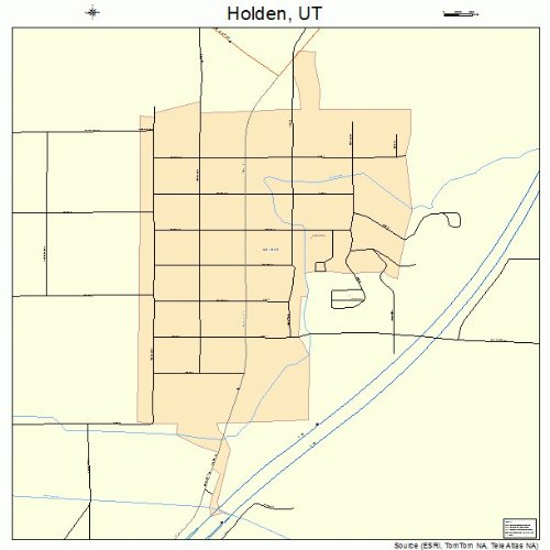 Large Street & Road Map of Holden, Utah UT Printed poster size wall